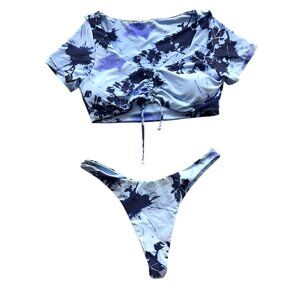 Tie Dye Blue Bikini Set